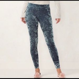 LC Lauren Conrad Gray Velvet Leggings
